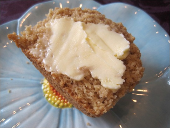 Peanut Butter Oat Bran Muffin with butter Peanut Butter Oat Bran Muffin with butter