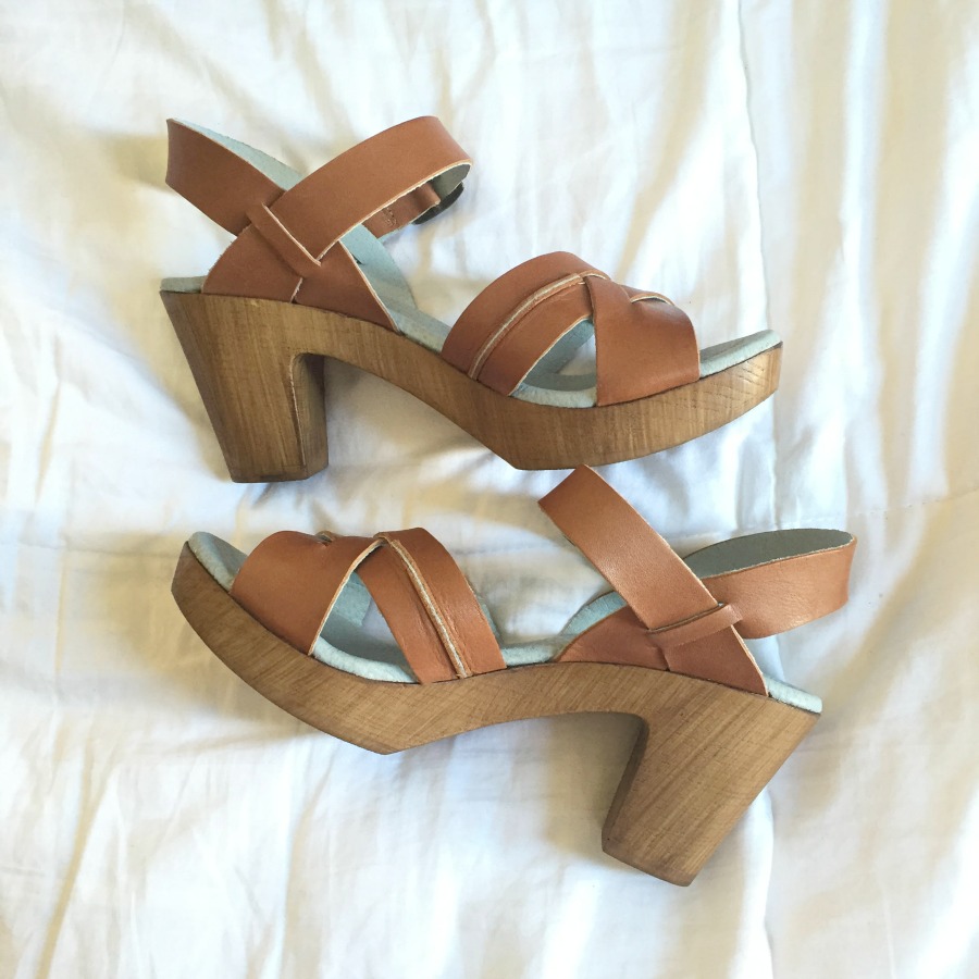 Chunky Black Wooden Sandals